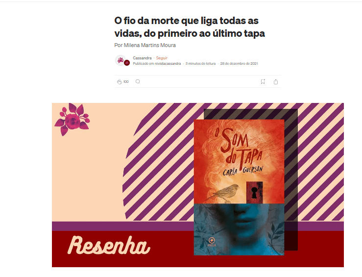 Resenha de Milena Martins Moura na Revista Cassandra, sobre o livro O som do tapa